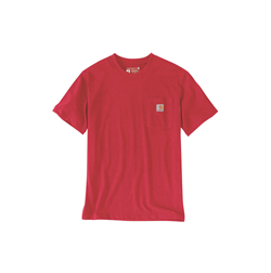 T-SHIRT RELAXED FIT HEAVYWEIGHT SHORT SLEEVE POCKET RED HEATHER